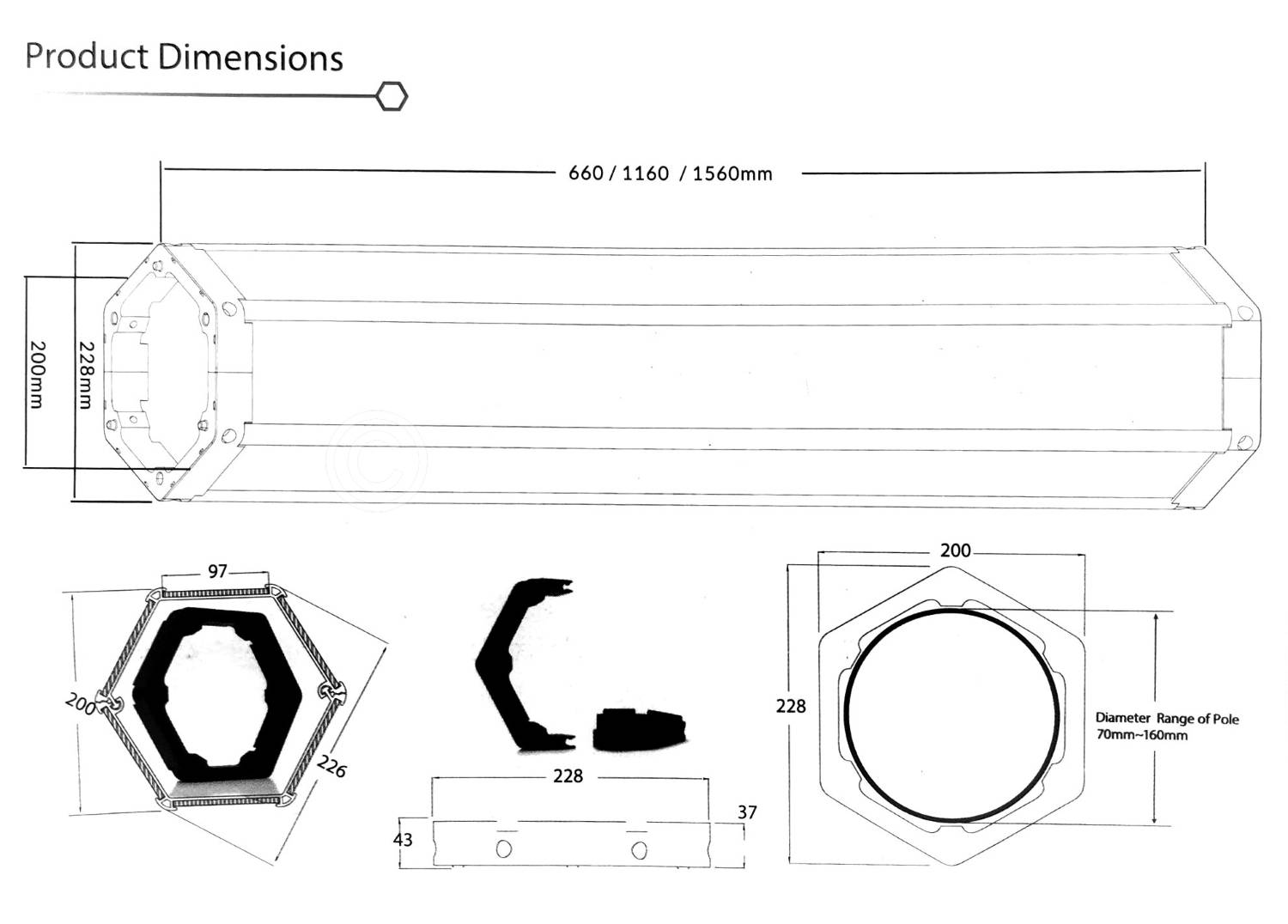 plexus solar street light dimensions