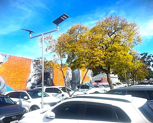 solar car park lighting in a regional NSW parking lot