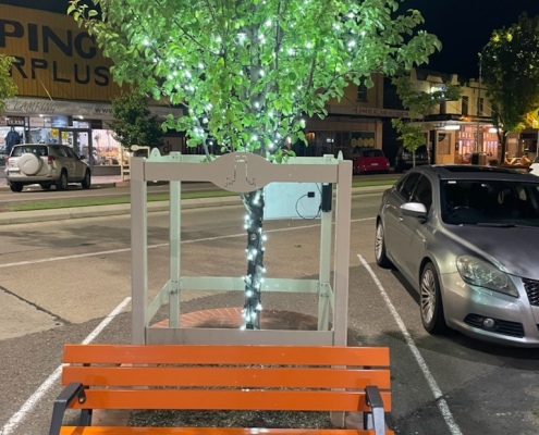 commercial solar fairy lights in a steet