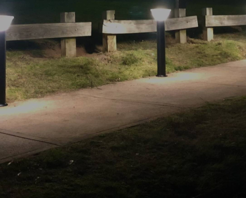 solar bollard lights at night