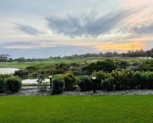 commercial solar bollards at a golf resort