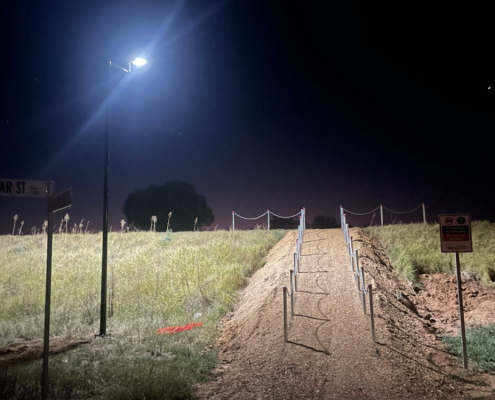 Park lighting by the Bogan River NSW