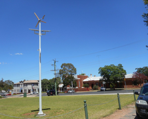 a solar and wind powered hybrid light pole